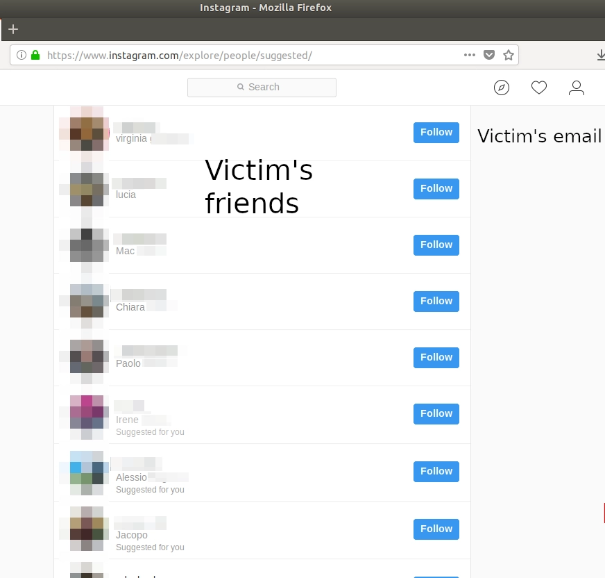 List of victim's friends